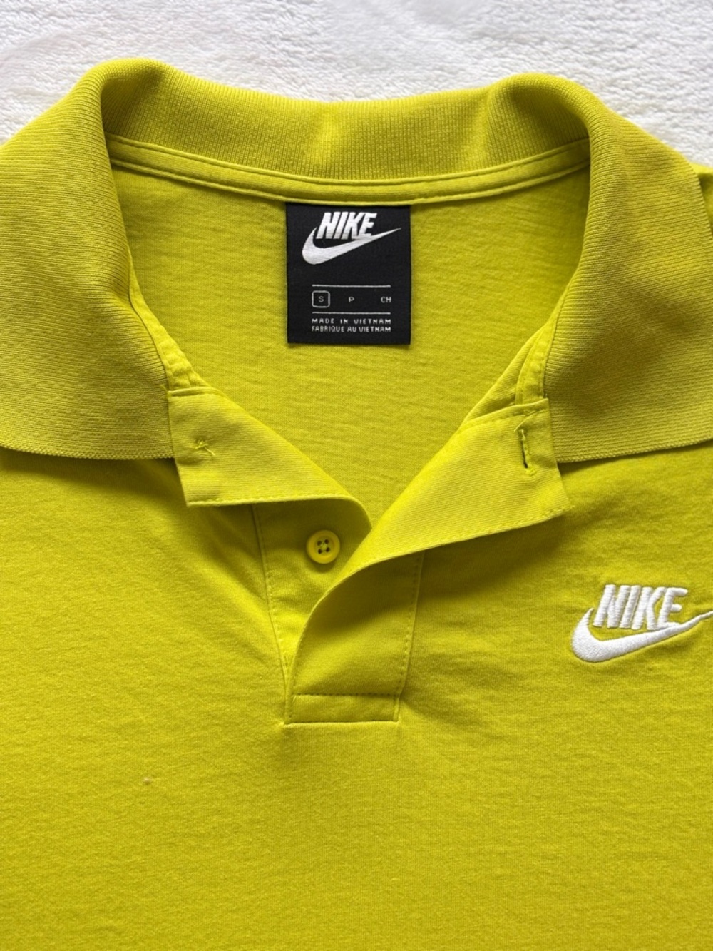 NIKE Men's Lime Green Short Sleeve Cotton Polo Shirt--EUC--S - Picture 4 of 11